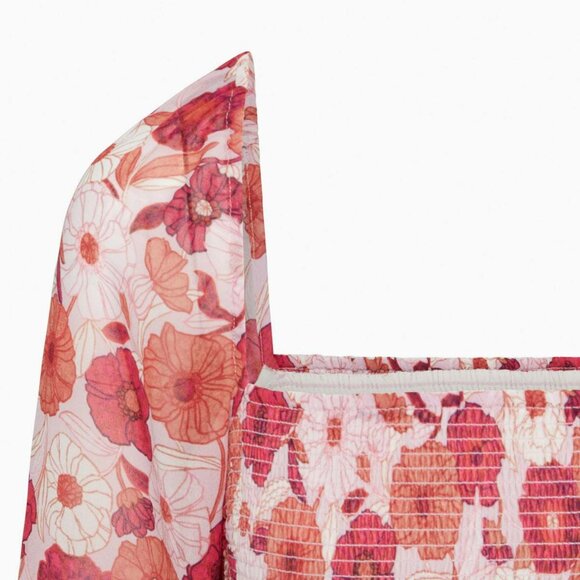 Aritzia - Wilfred grace dress Smocked square-neck midi dress - Picture 6 of 10